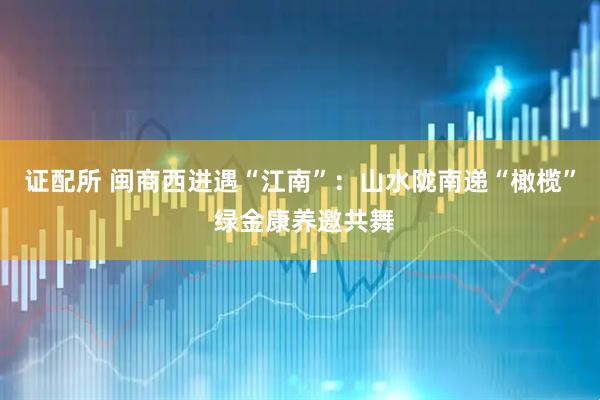 证配所 闽商西进遇“江南”：山水陇南递“橄榄” 绿金康养邀共舞